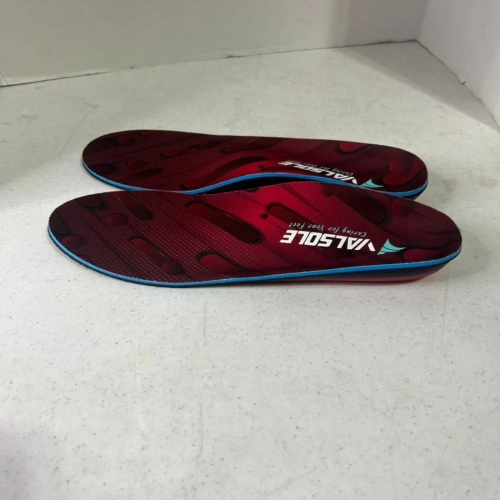 VALSOLE High Arch Support Orthotic Insoles Red Blue Trim to Fit Foot Care New